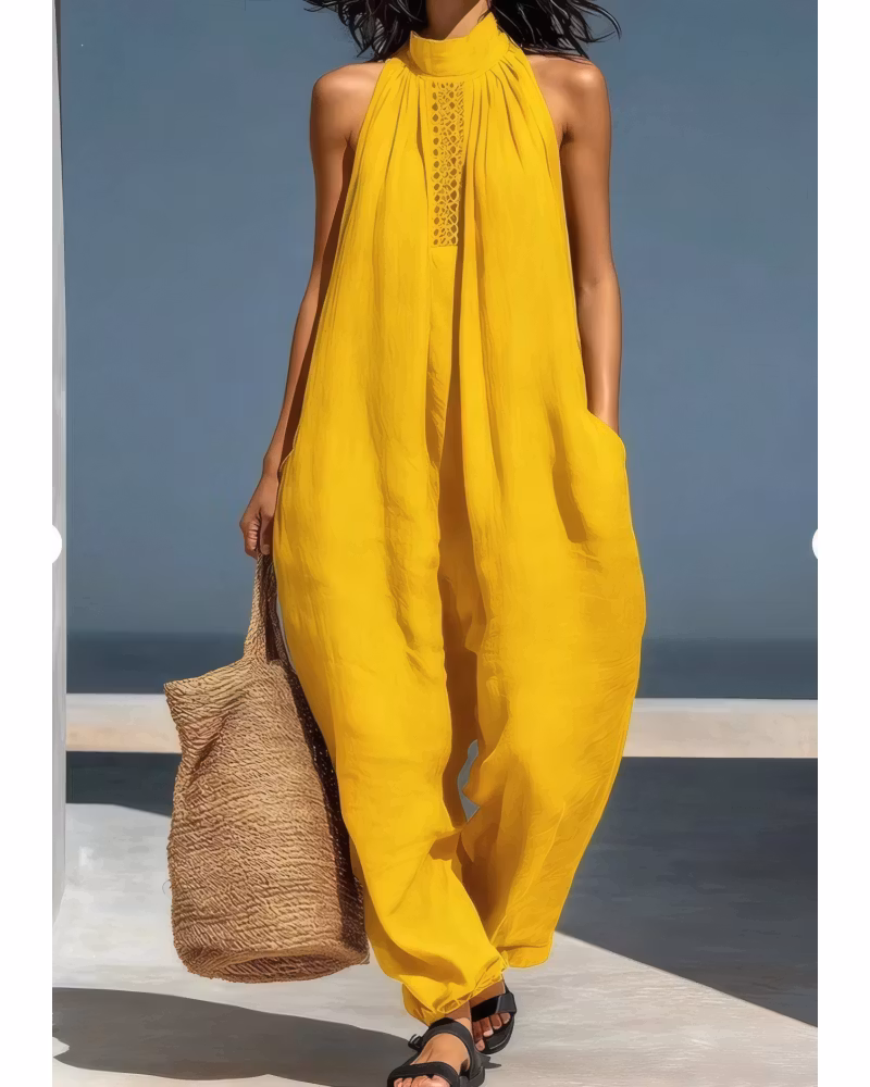 Halcyon Days Halter Jumpsuit - cutemingle