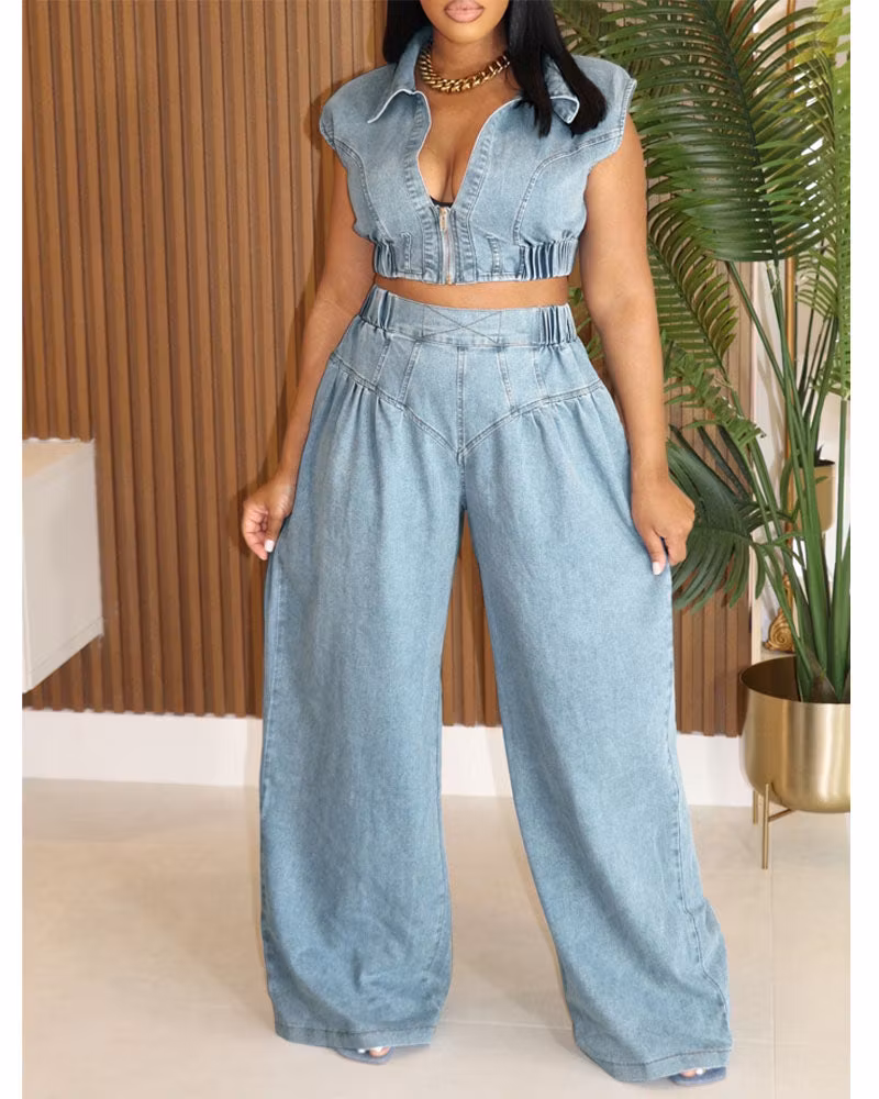 Mrs. Independent Denim Set - cutemingle