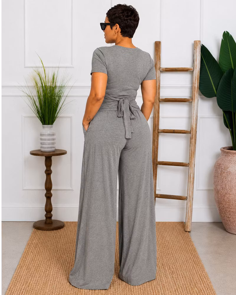 Quiet Confidence Wide Leg Pant Set - cutemingle