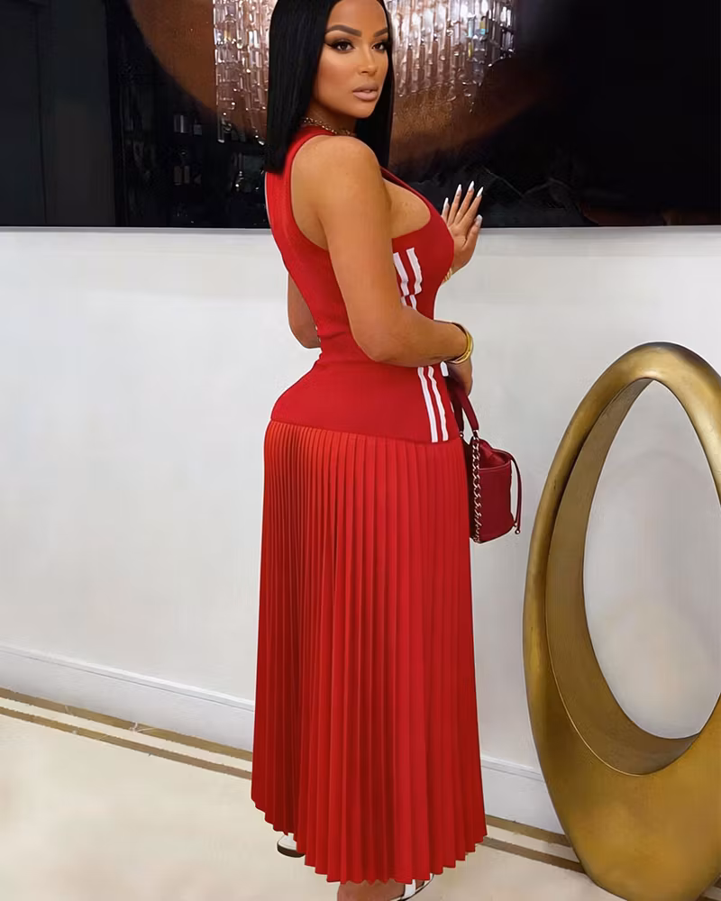 Elegant Ribbed Tank Dress - cutemingle