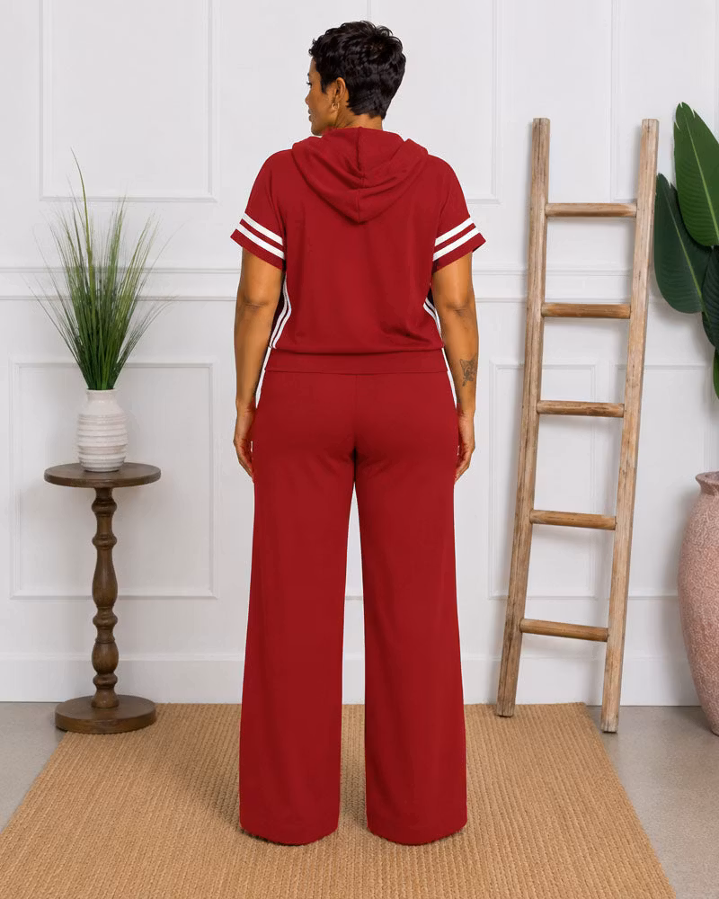 Hooded Wide-Leg Pant Set - cutemingle