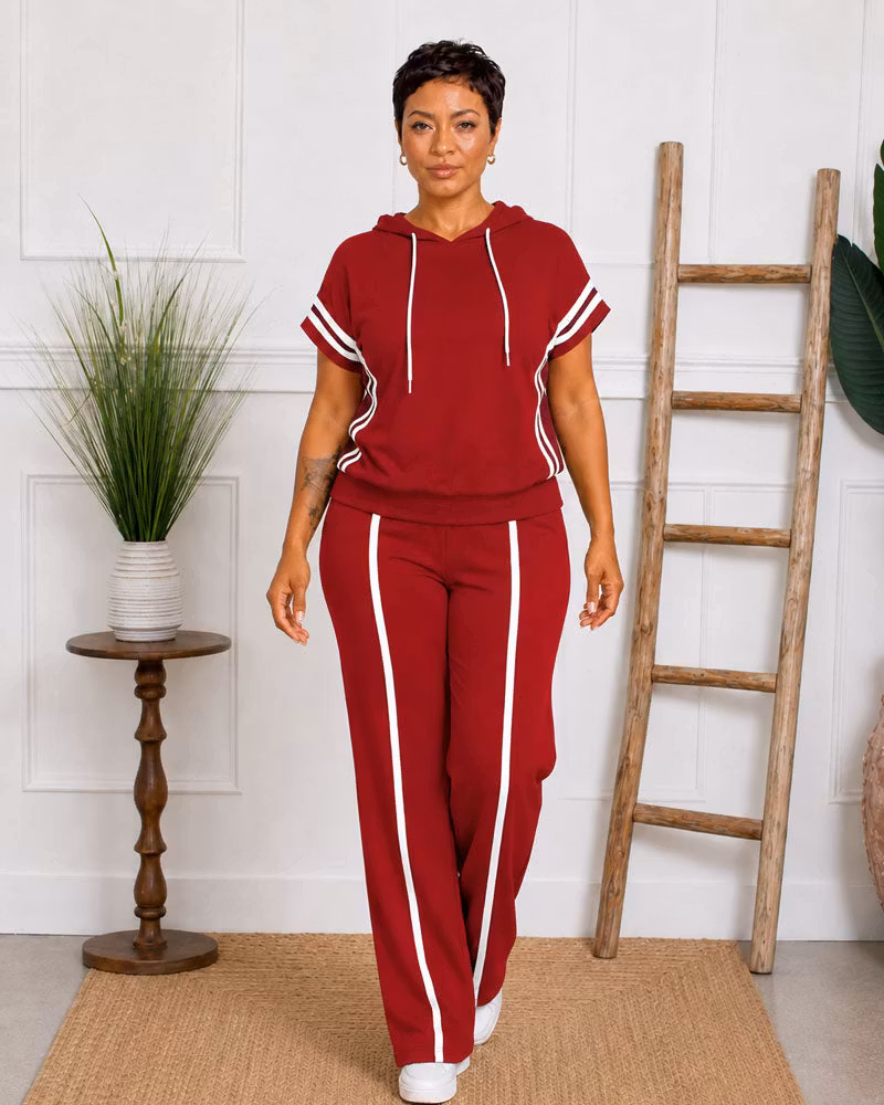 Hooded Wide-Leg Pant Set - cutemingle