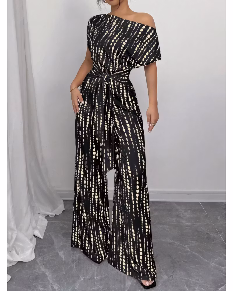 Slanted Ease Wide-Leg Jumpsuit - cutemingle