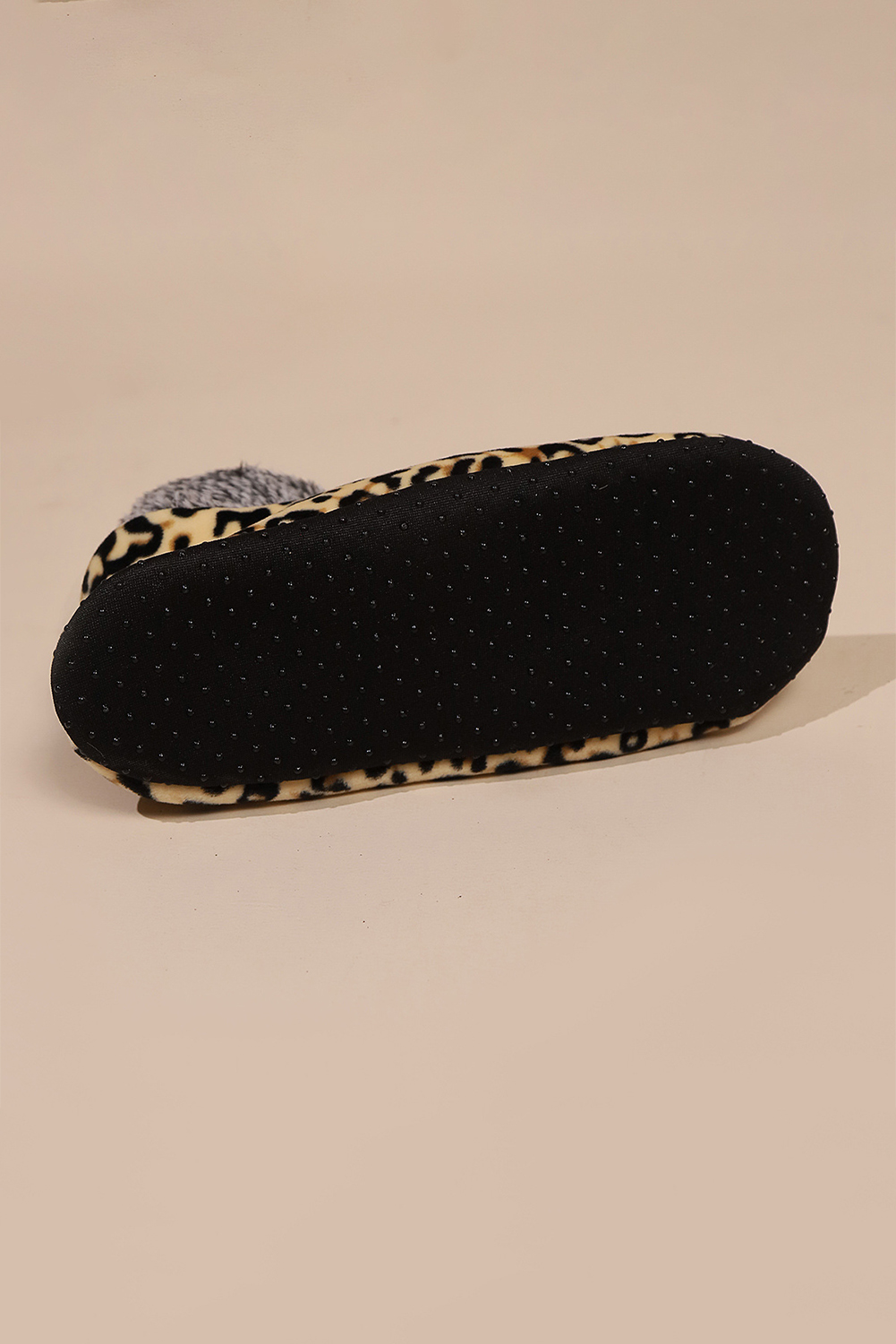 Beige Leopard Print Thermal Lined Socks