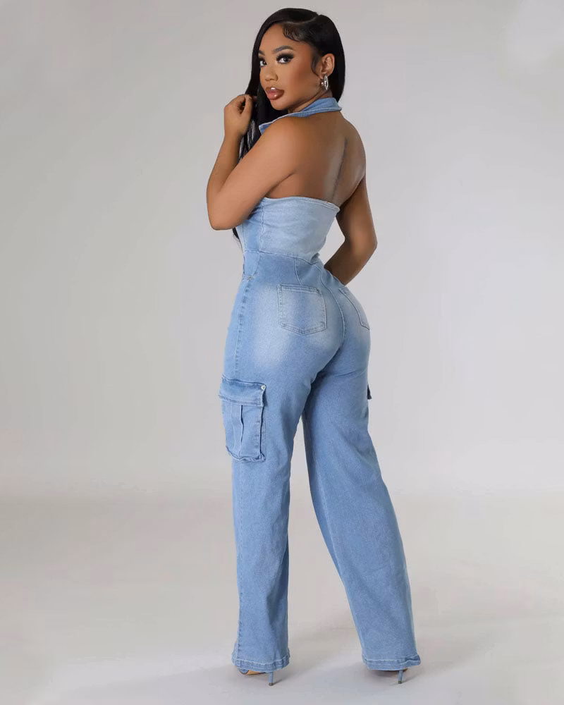 Baylin Denim Jumpsuit - cutemingle