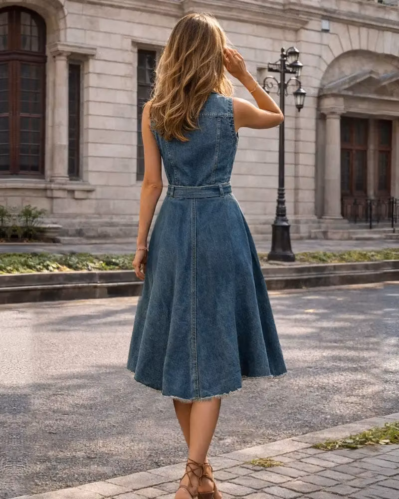Raw Cut Muse Denim Dress - cutemingle