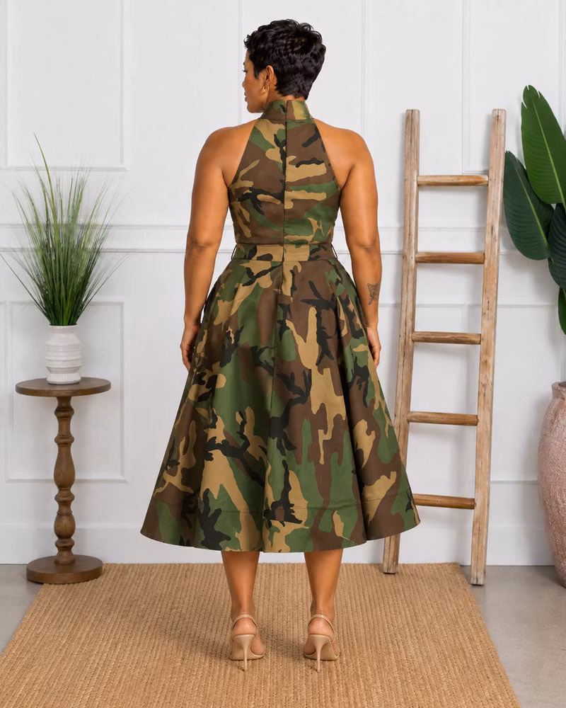 Camo Halter Dress - cutemingle