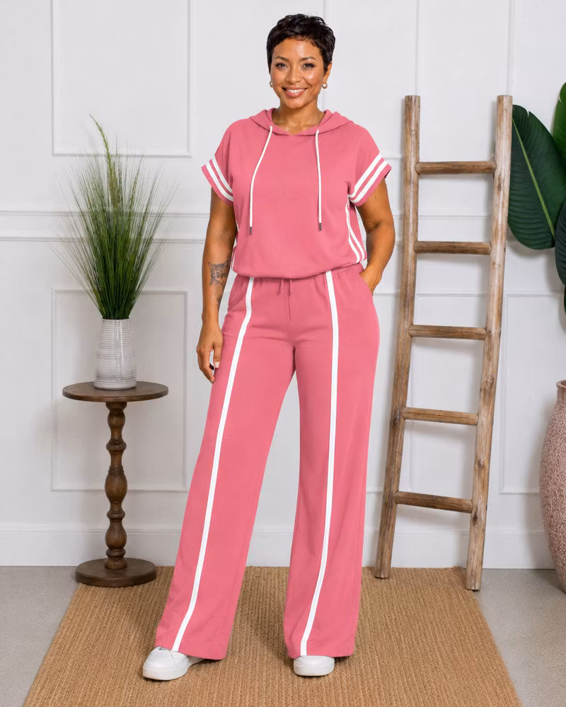 Hooded Wide-Leg Pant Set - cutemingle