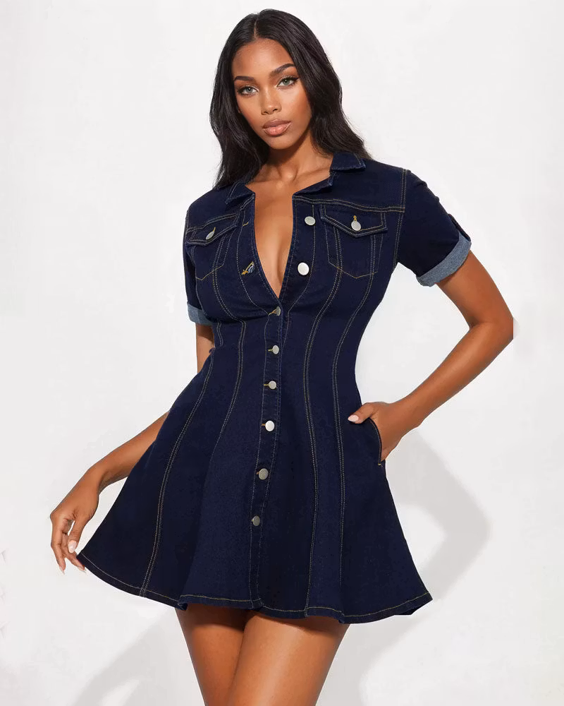 Daylight Darling Denim Mini Dress - cutemingle