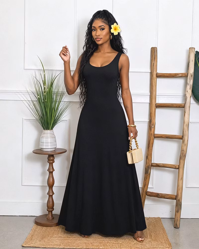Noir Solstice Sleeveless Maxi Dress - cutemingle
