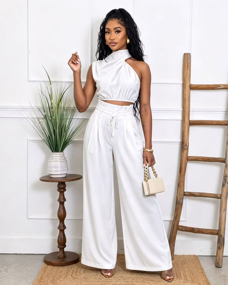 Soft Neck Pants Set - cutemingle