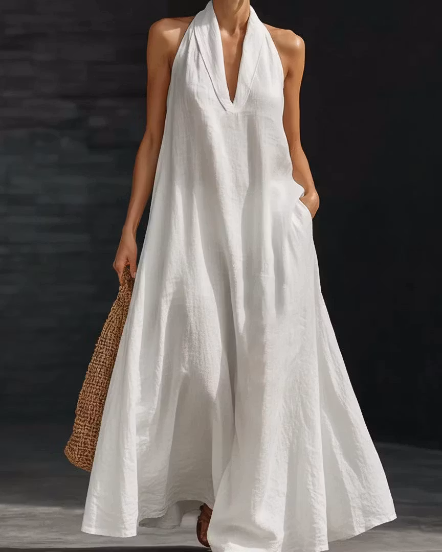 Halter Neck Maxi Dress - cutemingle