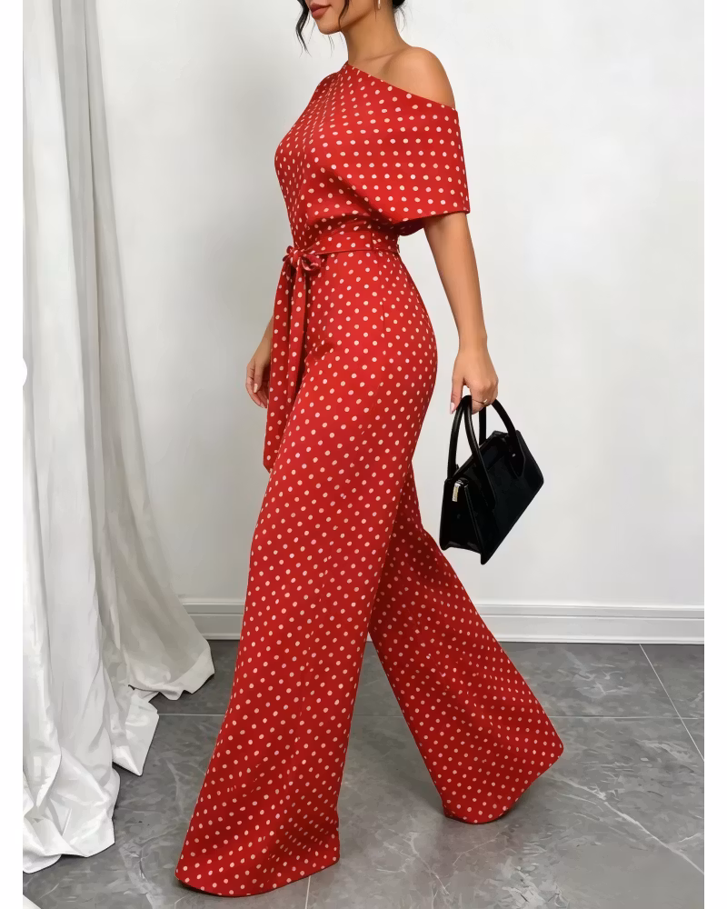 Slanted Ease Wide-Leg Jumpsuit - cutemingle