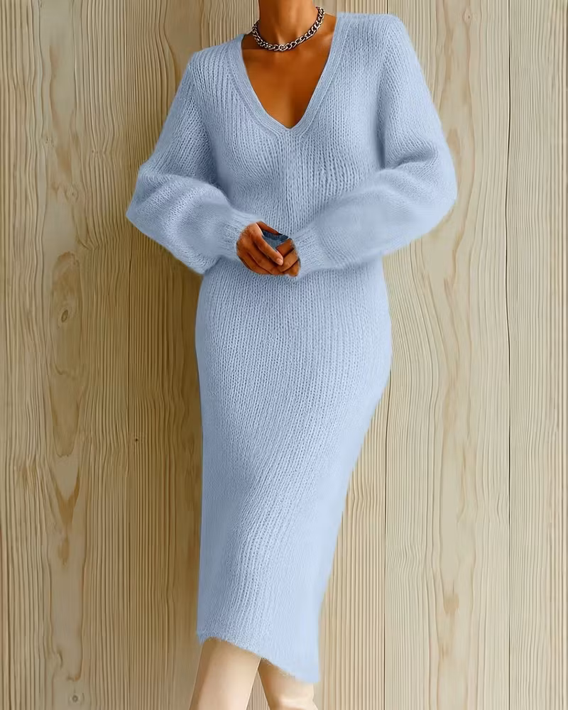 Cozy Season Puff Sweater Dress - cutemingle