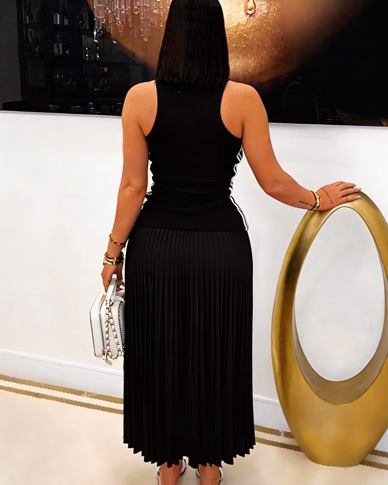 Elegant Ribbed Tank Dress - cutemingle