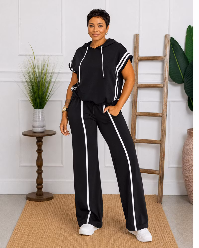 Hooded Wide-Leg Pant Set - cutemingle