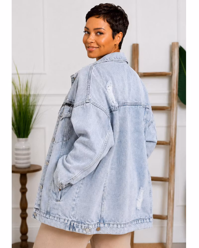 After Hours Distressed Denim Jacket - cutemingle