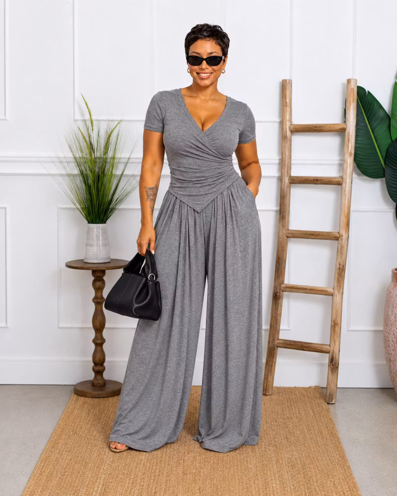 Quiet Confidence Wide Leg Pant Set - cutemingle
