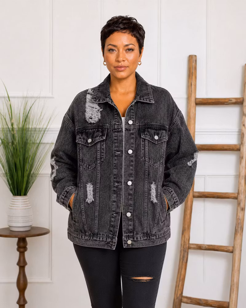 After Hours Distressed Denim Jacket - cutemingle
