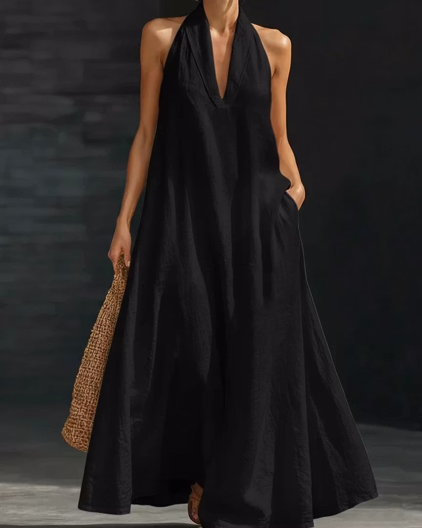 Halter Neck Maxi Dress - cutemingle