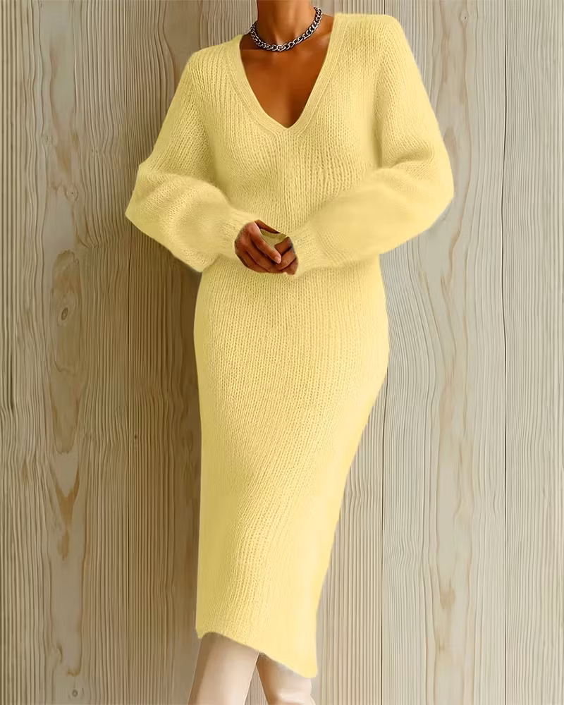 Cozy Season Puff Sweater Dress - cutemingle