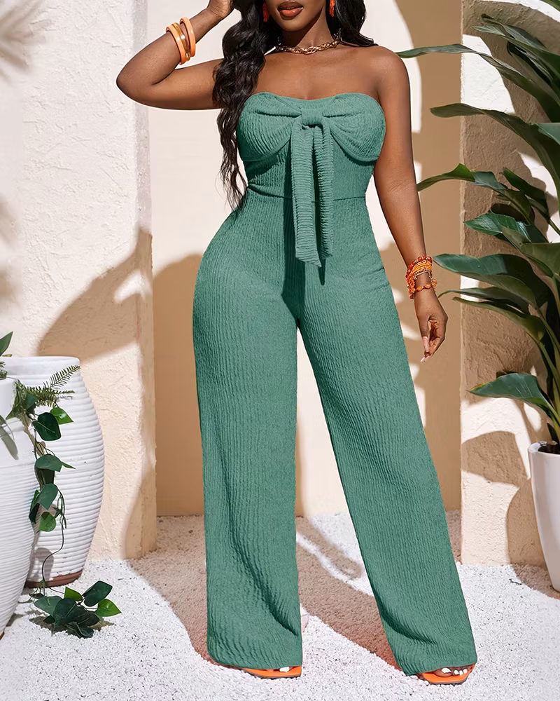 Elegant Bow Silhouette Jumpsuit - cutemingle