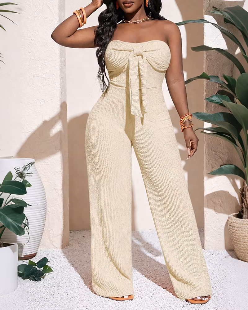 Elegant Bow Silhouette Jumpsuit - cutemingle