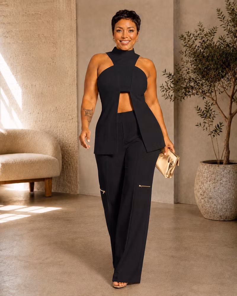 Modern Muse Halter Pant Set - cutemingle