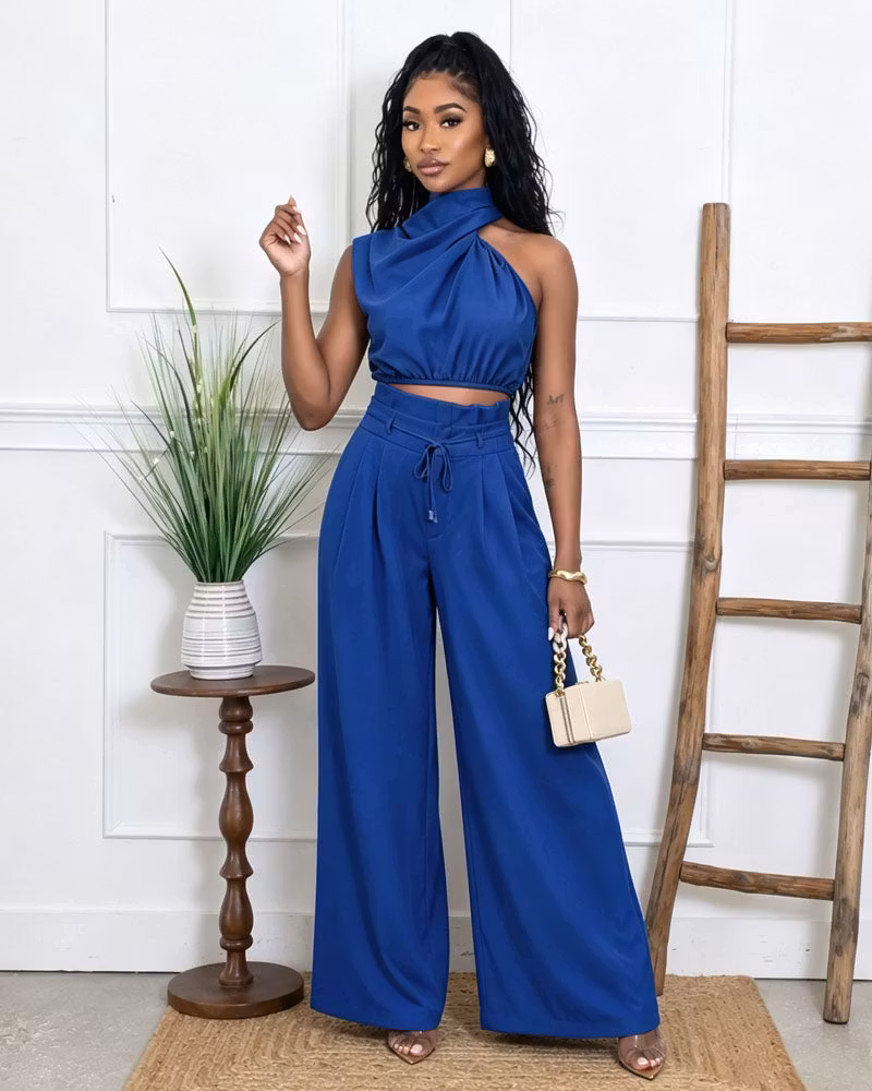 Soft Neck Pants Set - cutemingle