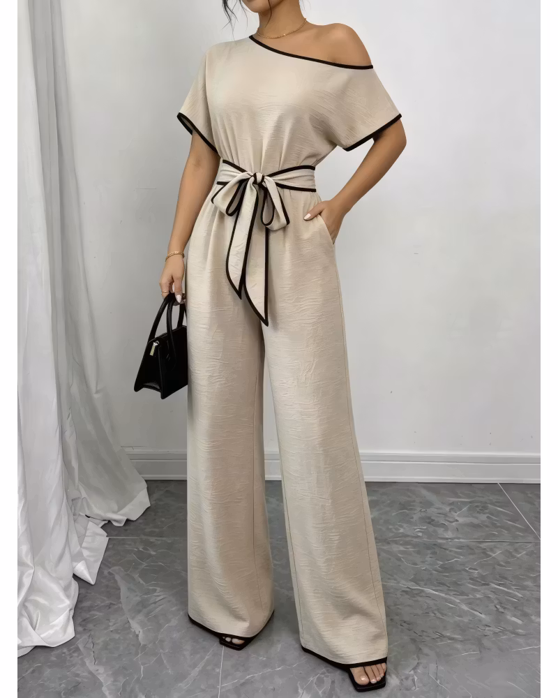 Slanted Ease Wide-Leg Jumpsuit - cutemingle