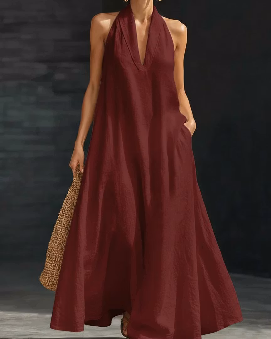 Halter Neck Maxi Dress - cutemingle