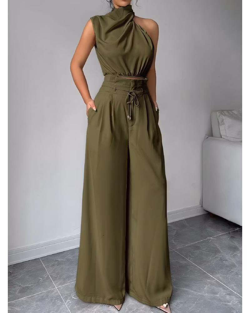 Soft Neck Pants Set - cutemingle