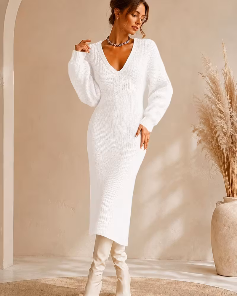 Cozy Season Puff Sweater Dress - cutemingle