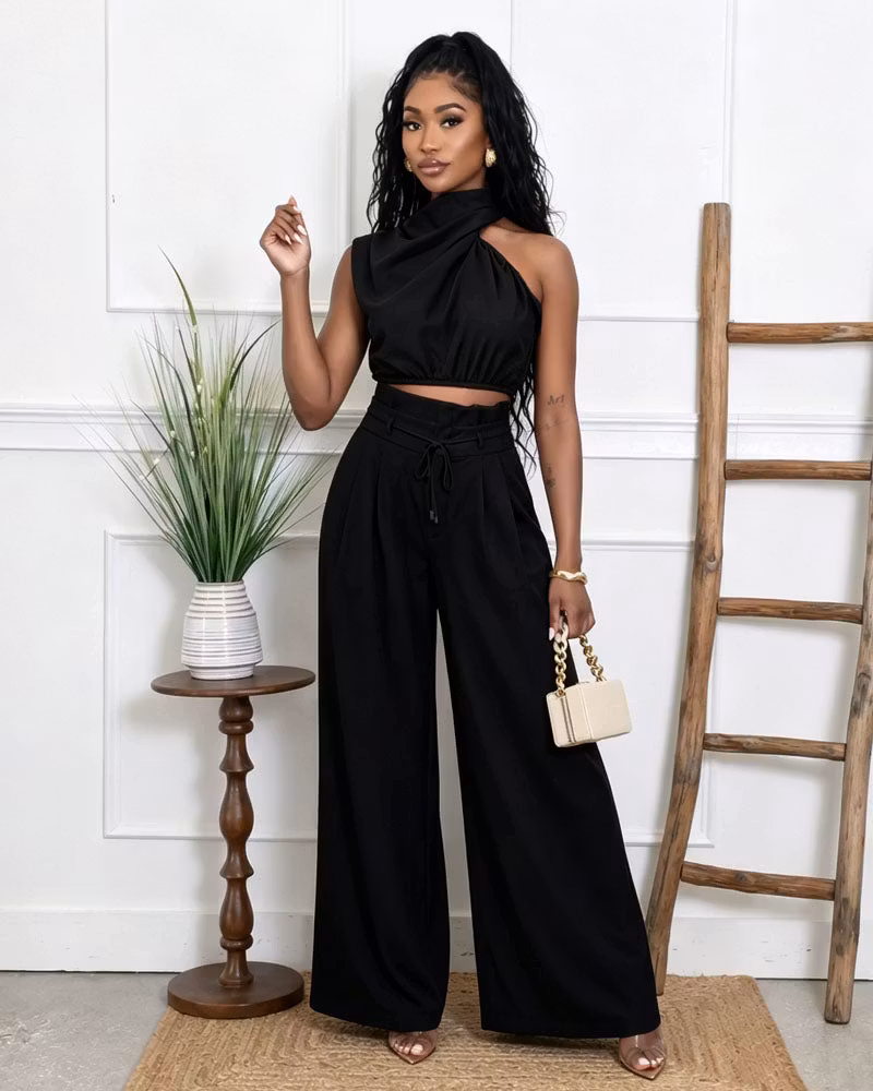 Soft Neck Pants Set - cutemingle