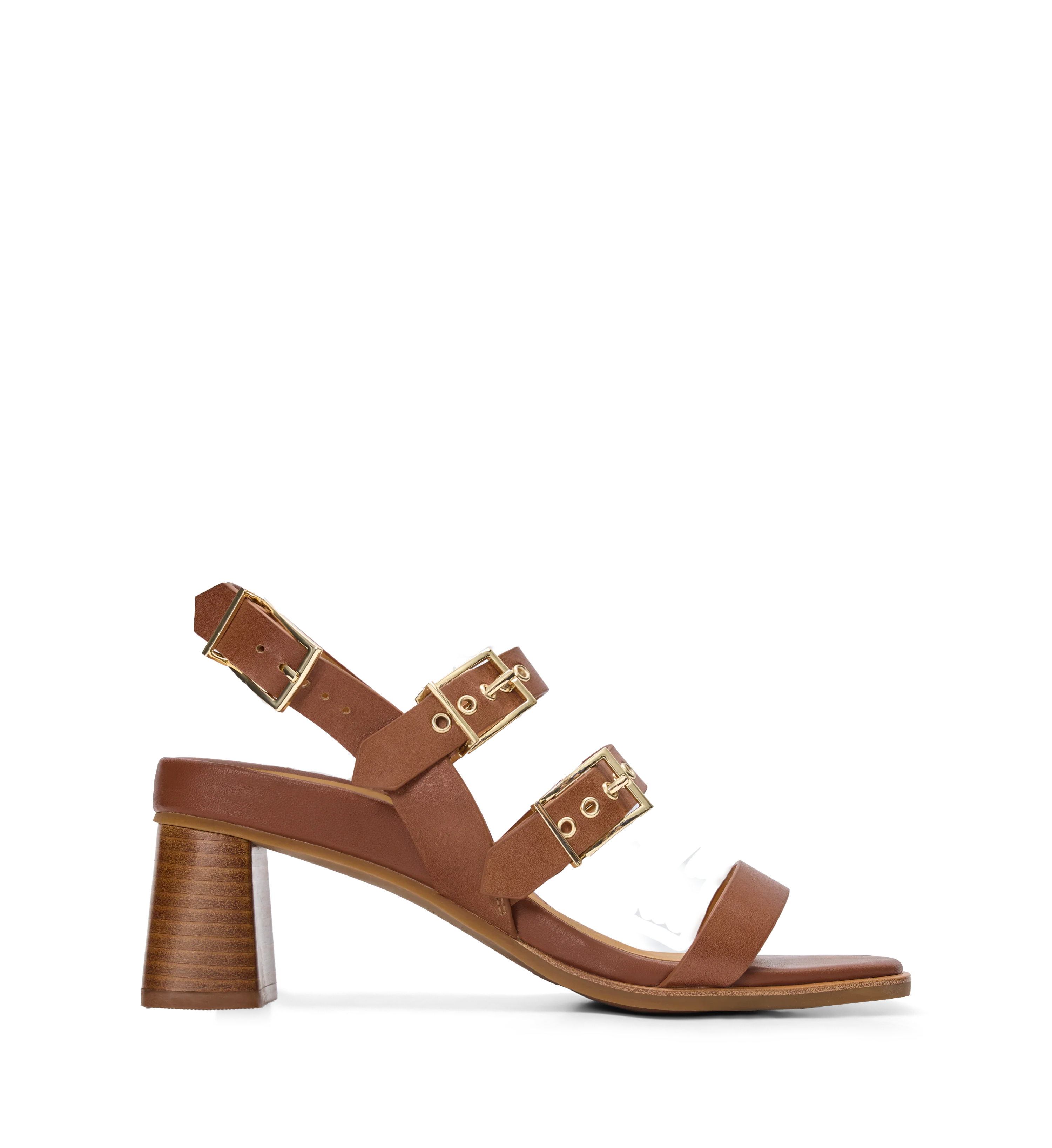 Speirops Dark Tan Leather Low Heels