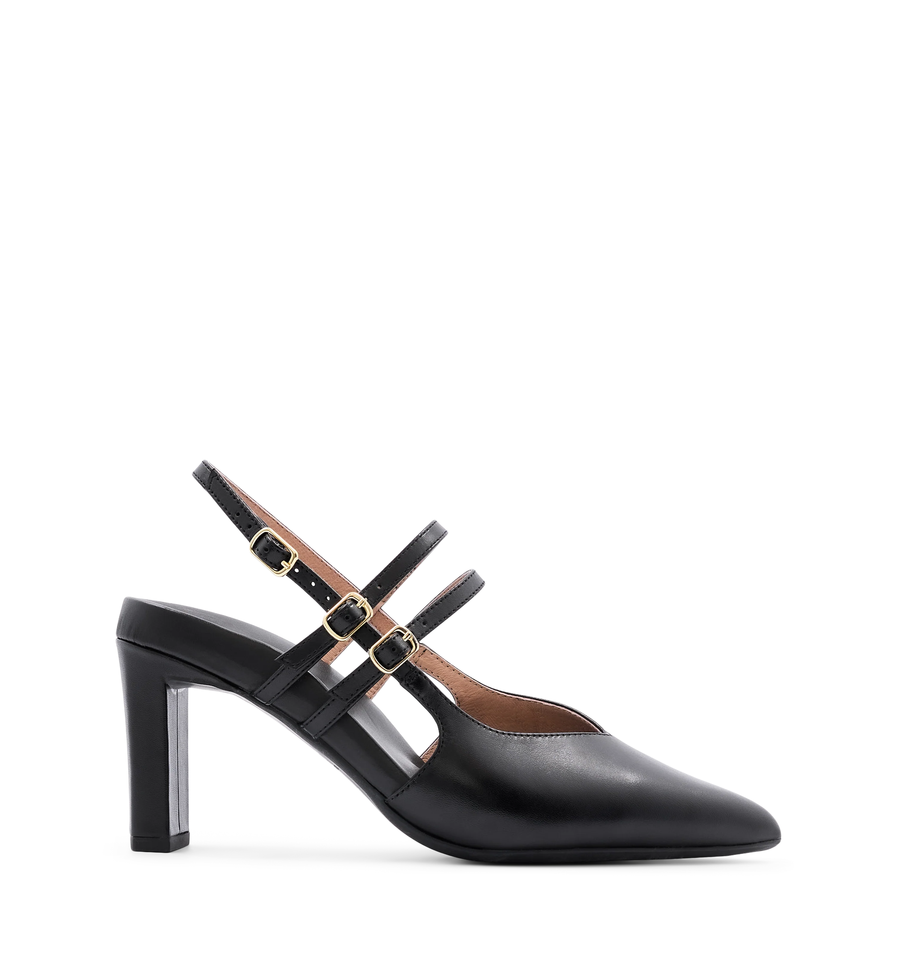 Boobook Black Leather High Heels