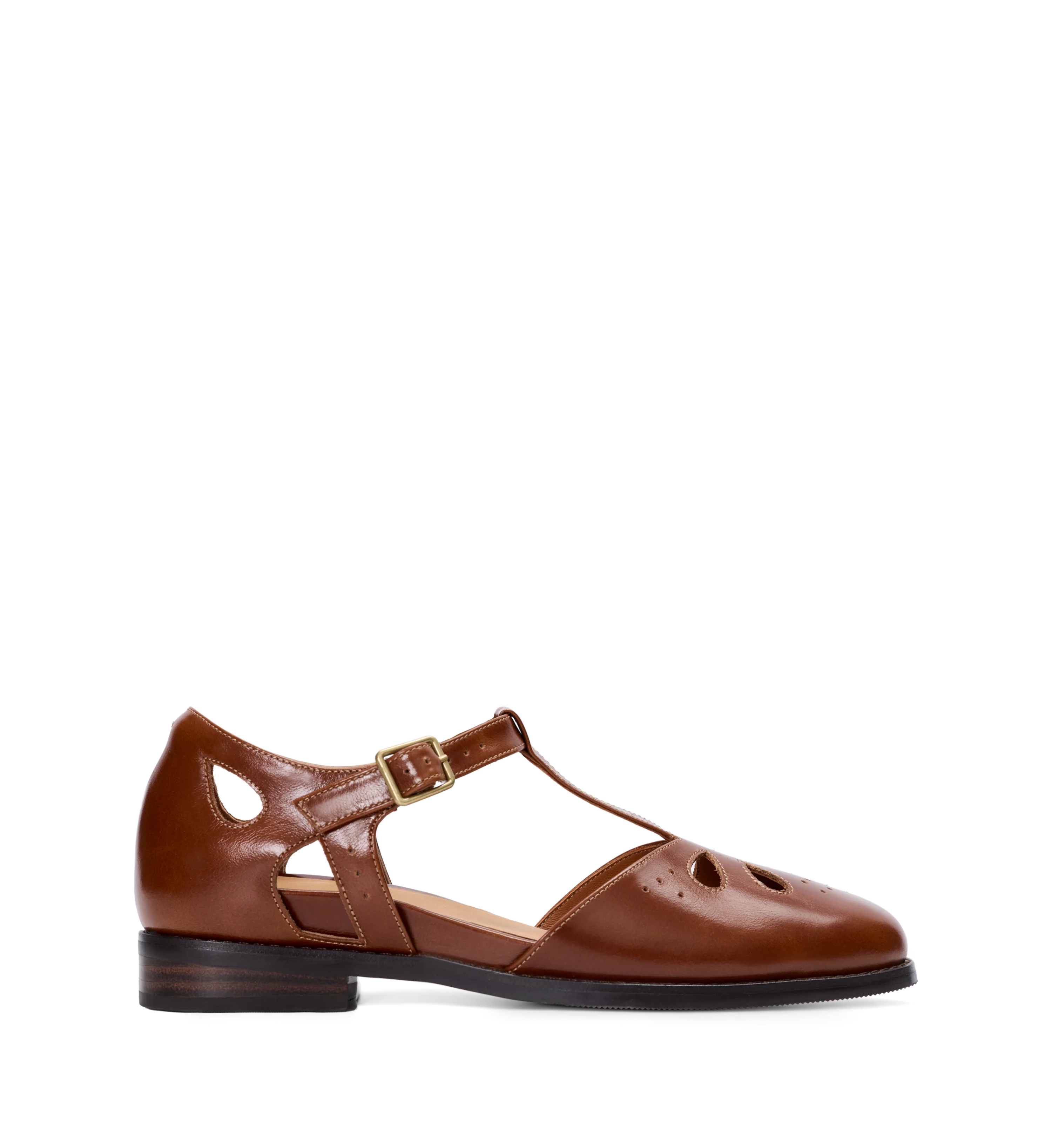 Goldcrest Rustic Brown Leather Corporate Flats