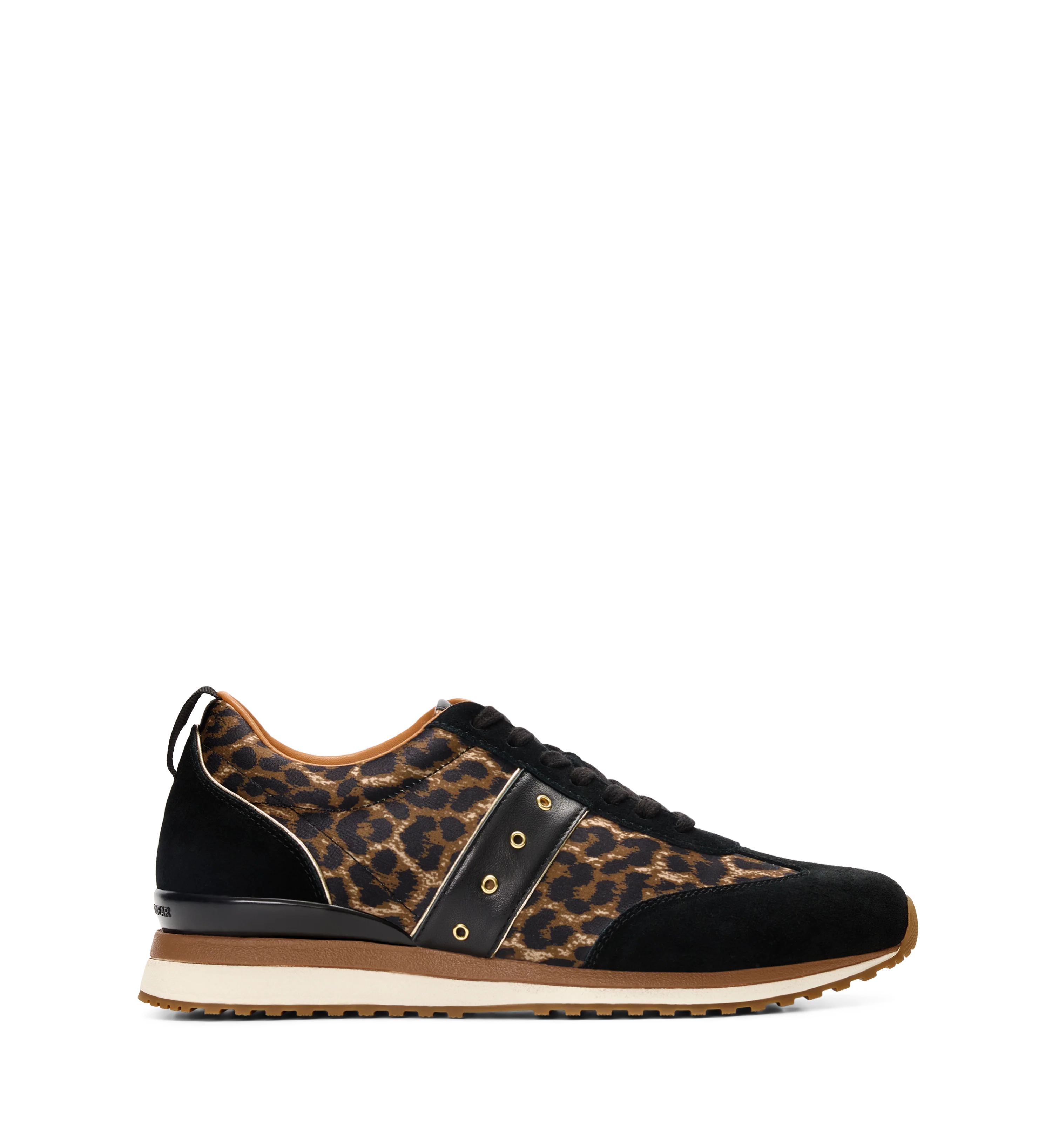 Saker 2 Leopard Print Satin & Suede Sneakers