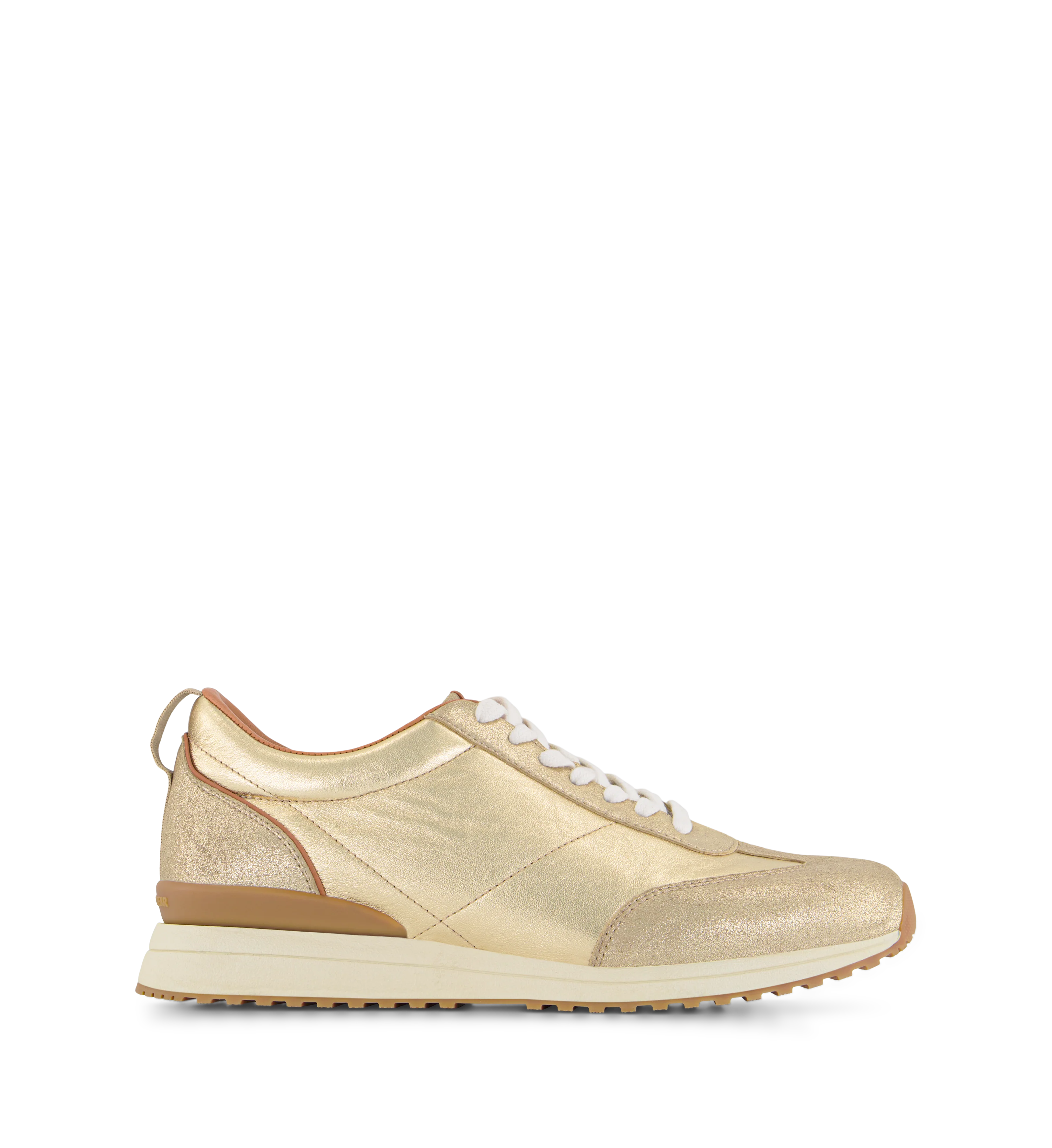 Saker 2 Gold Shimmer Leather Sneakers