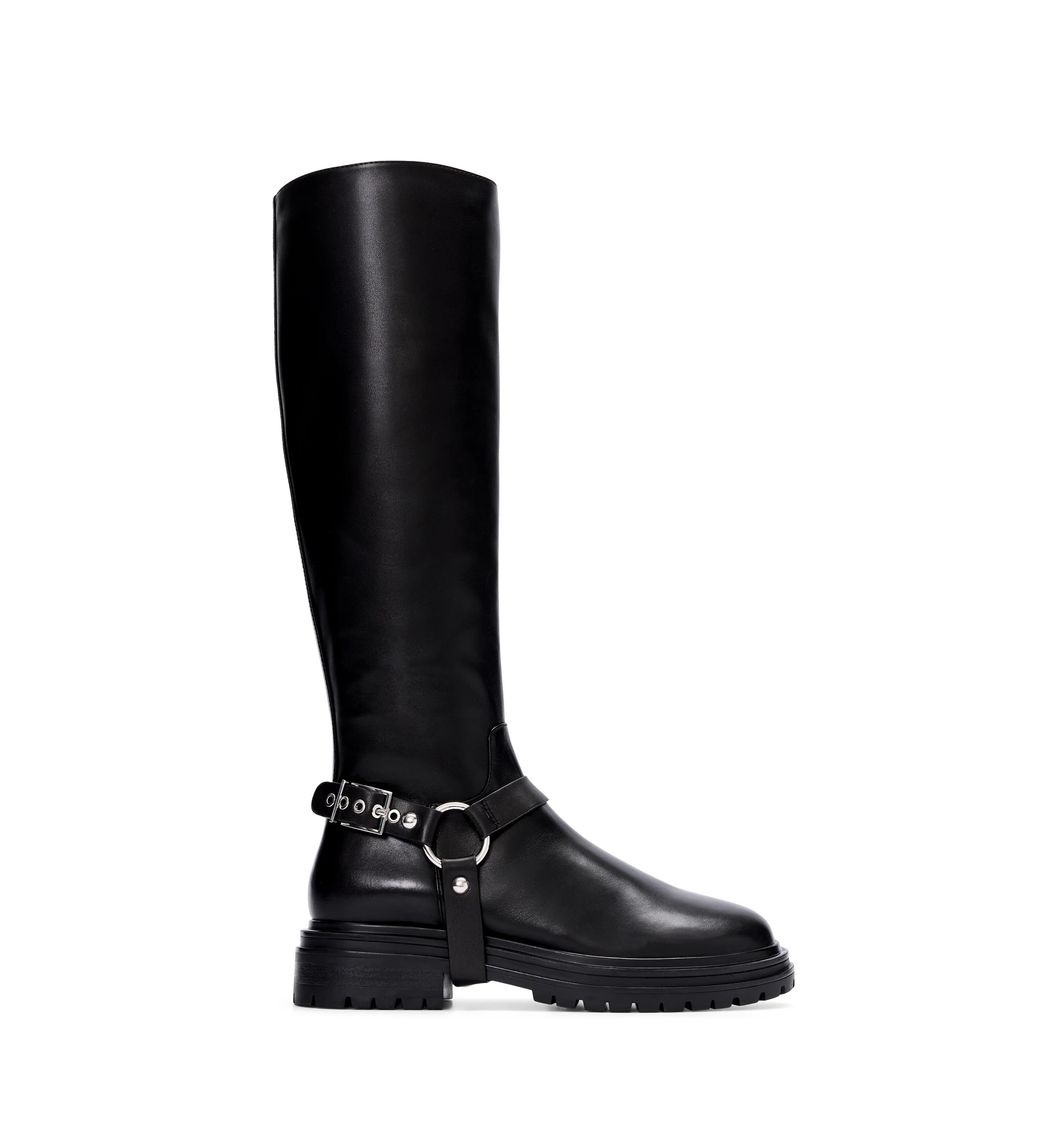 Hillstar Black Leather Knee High Boots