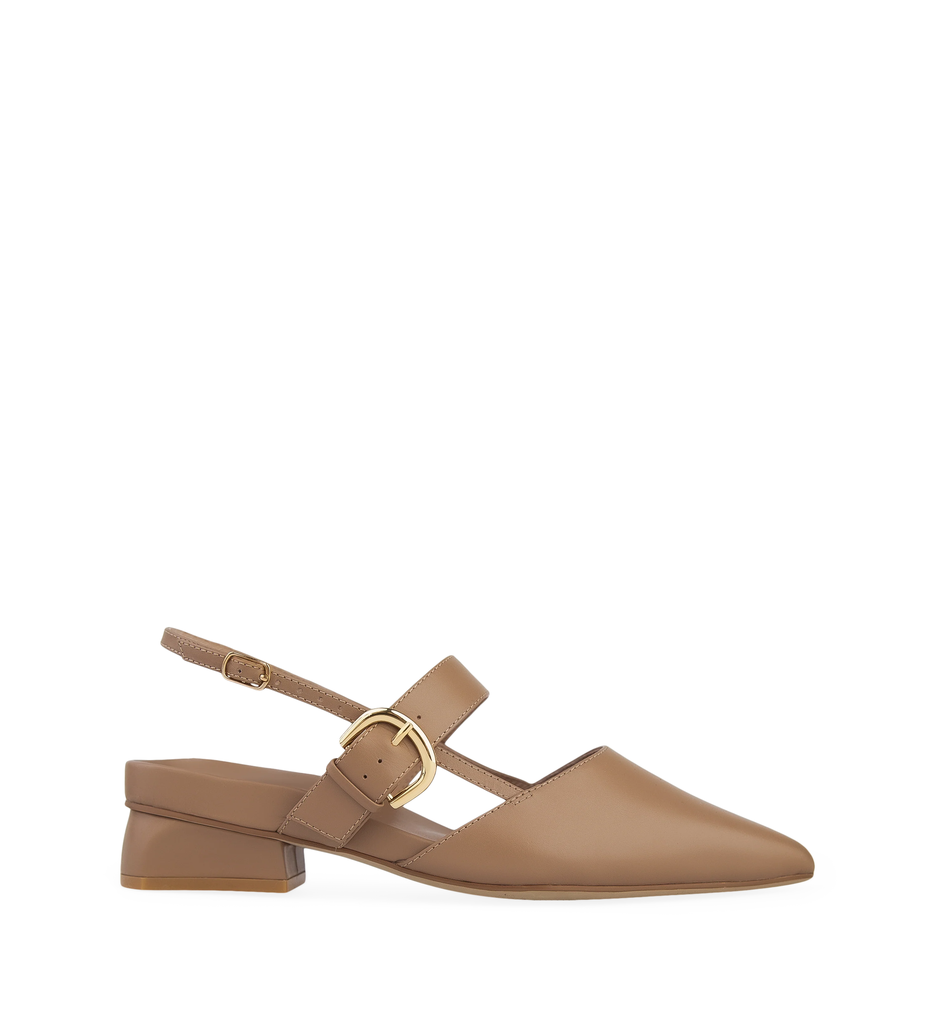 Eider Taupe Leather Flats