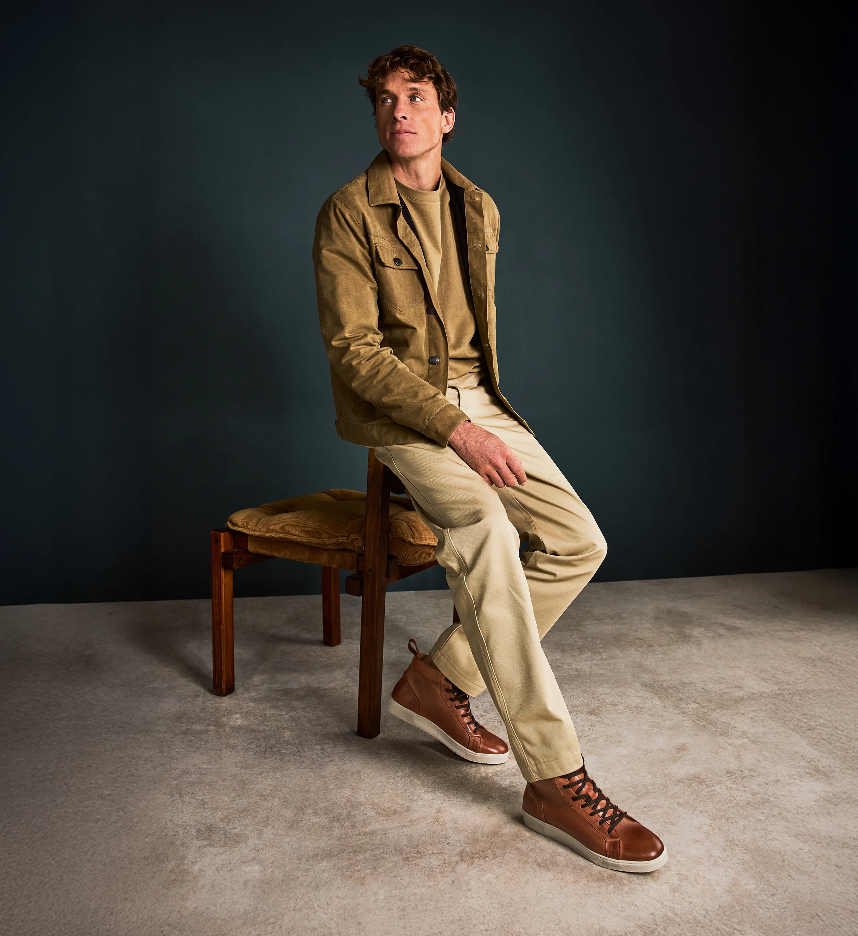 Astatine Tan Leather Men's Sneakers