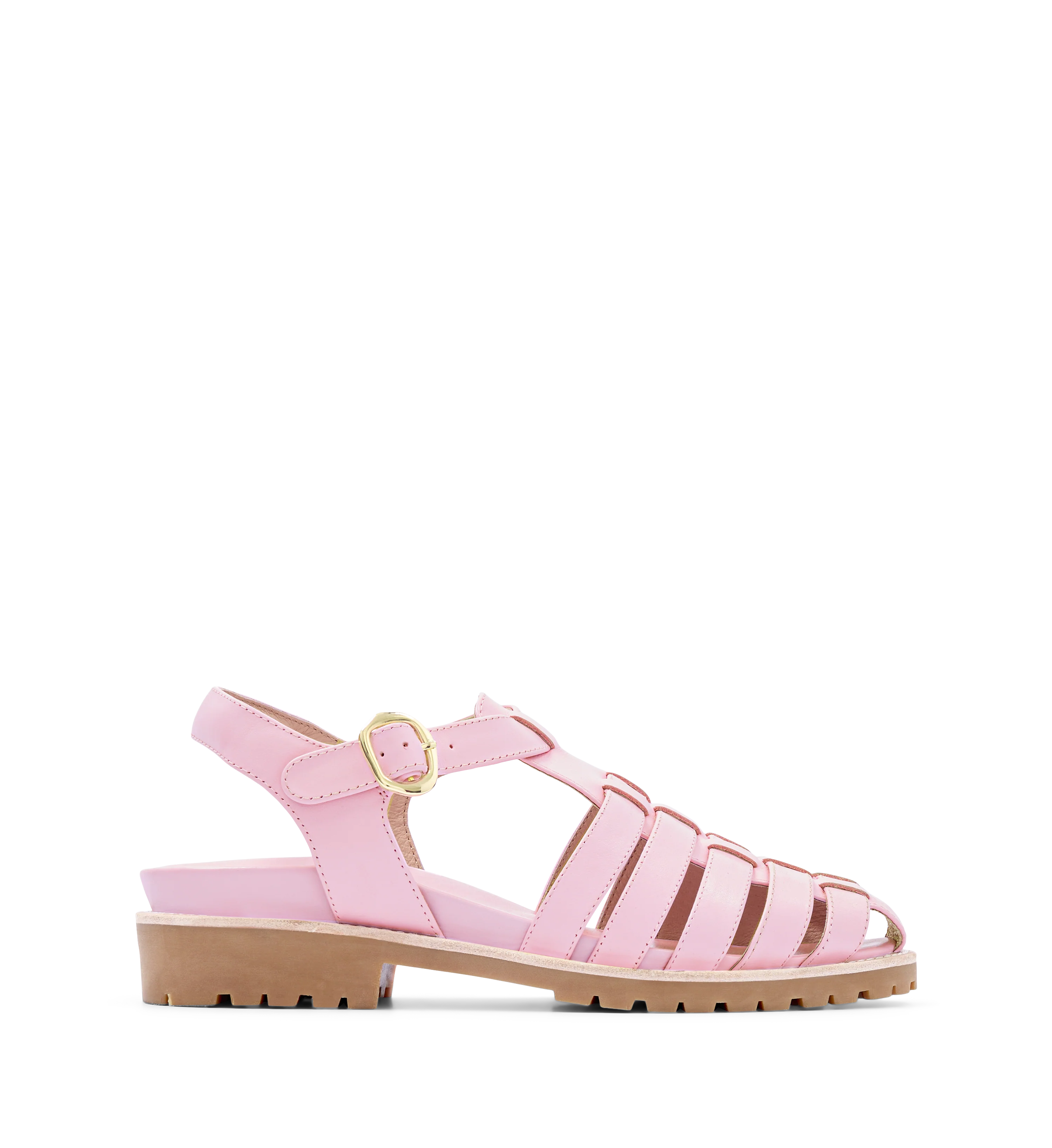Bittern Baby Pink Leather Chunky Sandals