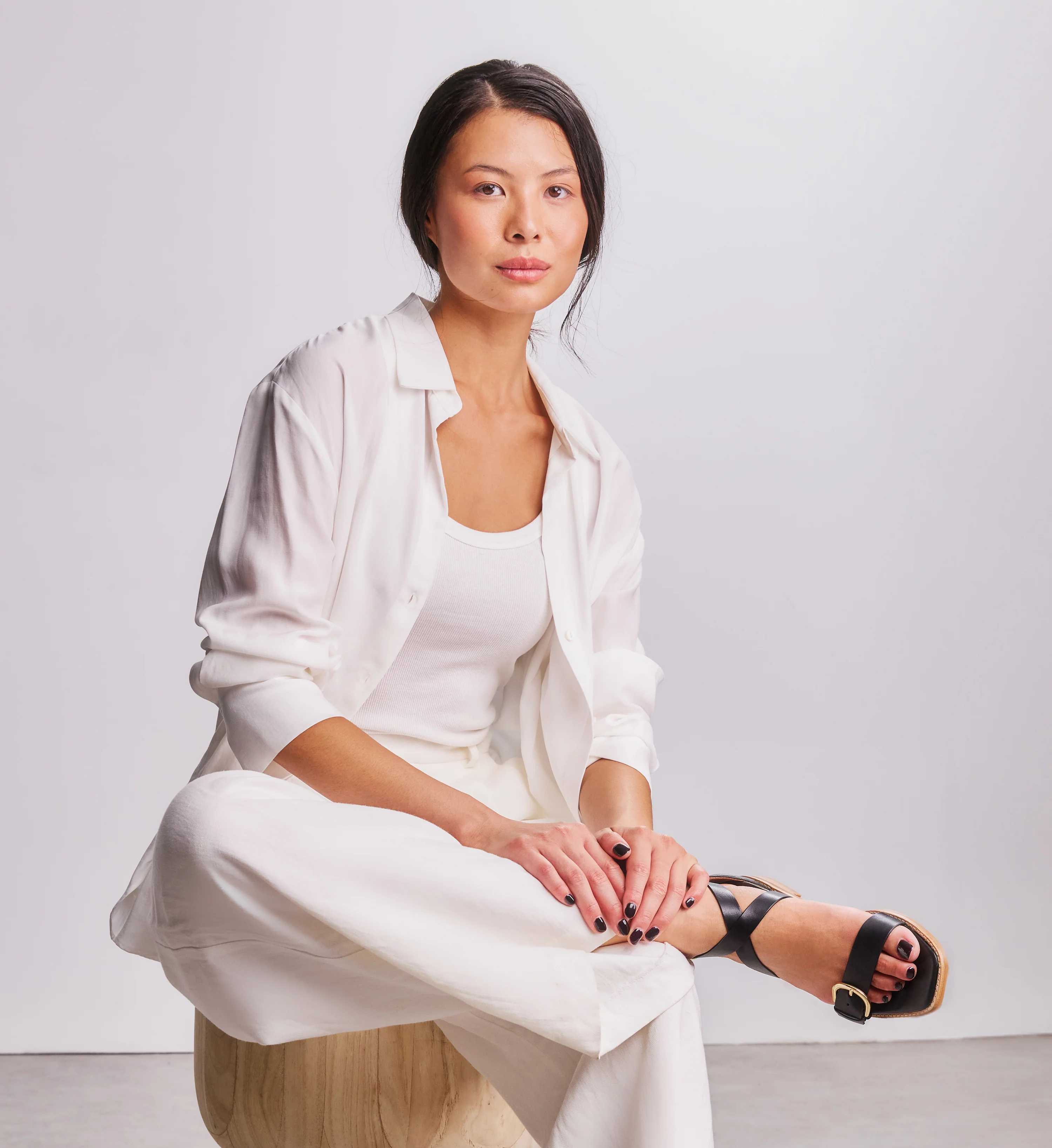 Cocoi Black Leather Sandals