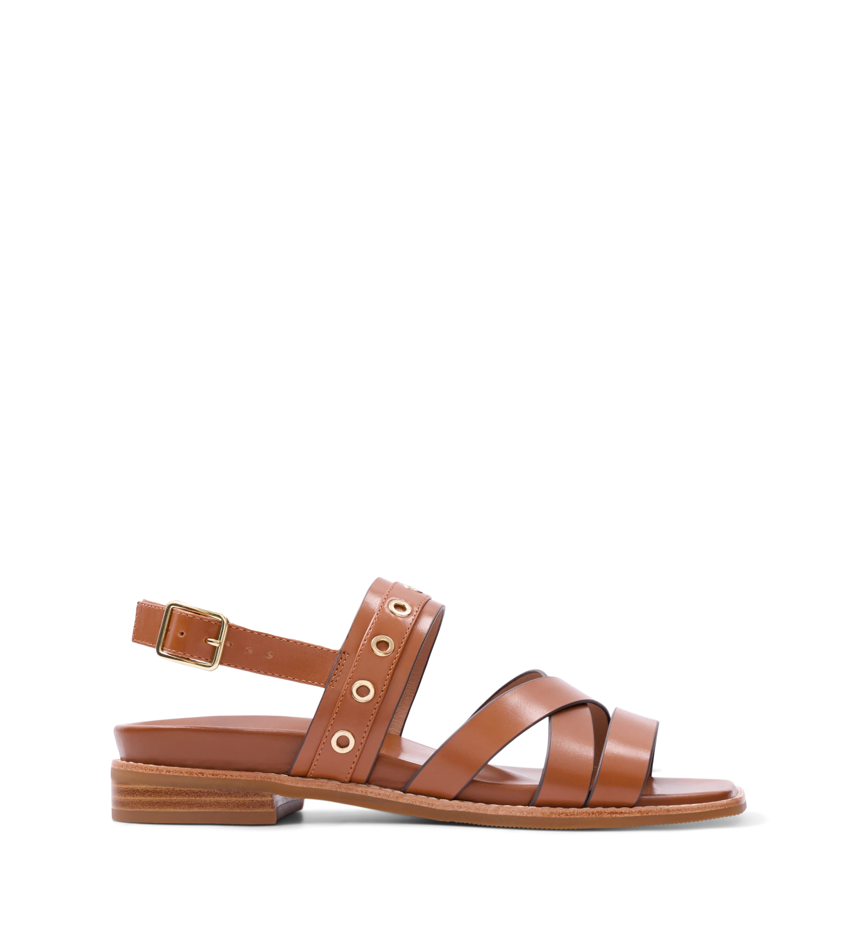 Twinspot Tan Leather & Hardware Sandals