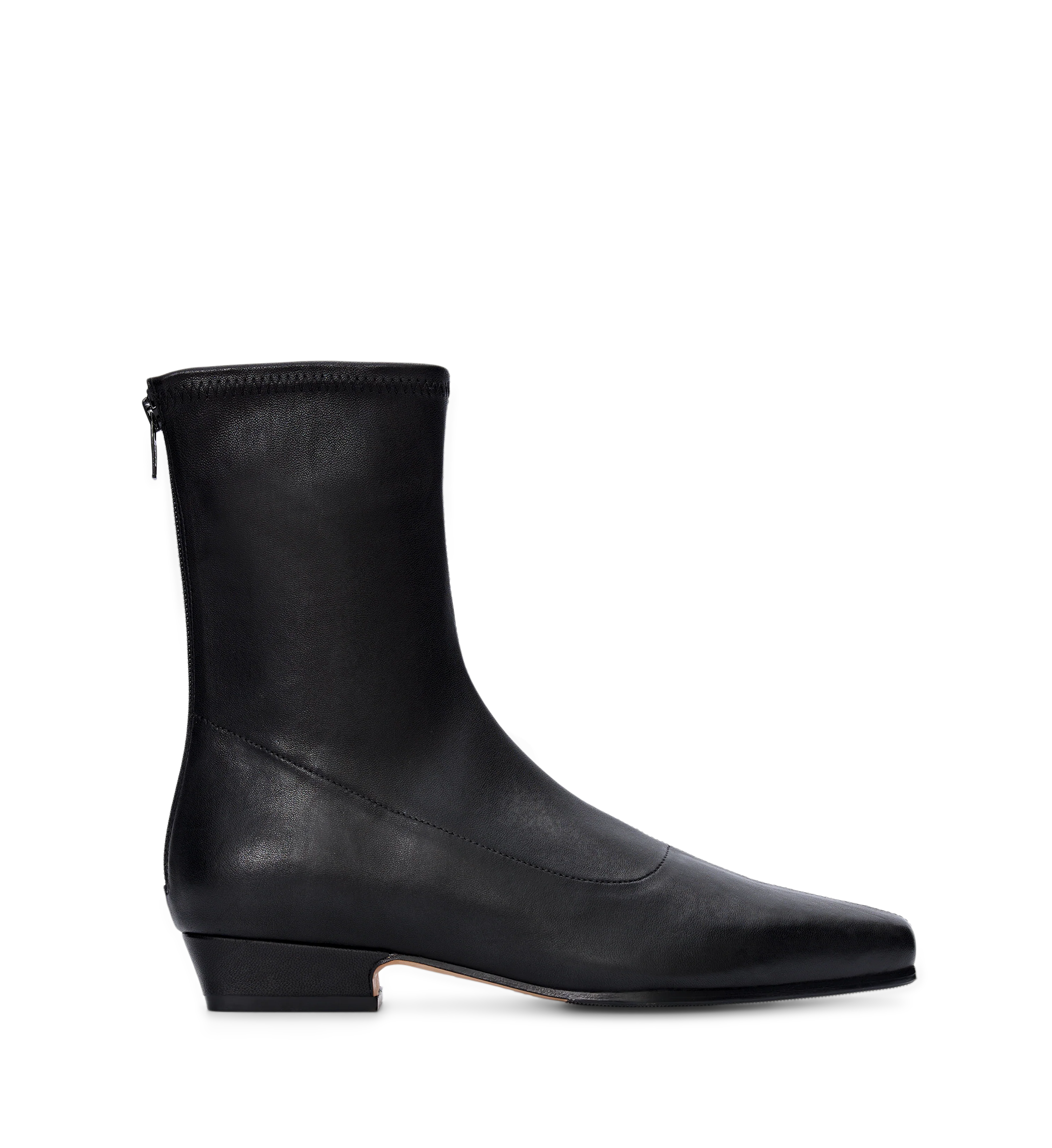Rook Black Stretch Leather Flat Boots
