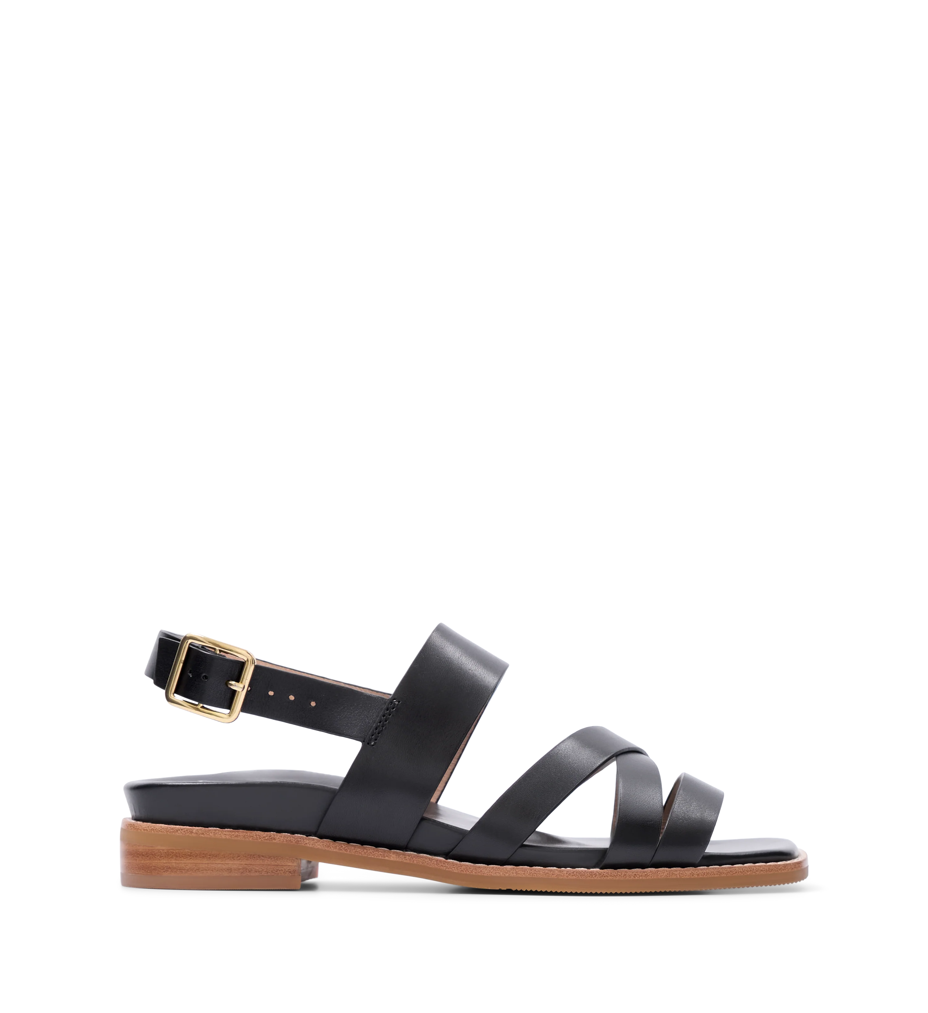 Twinspot Black Leather Sandals