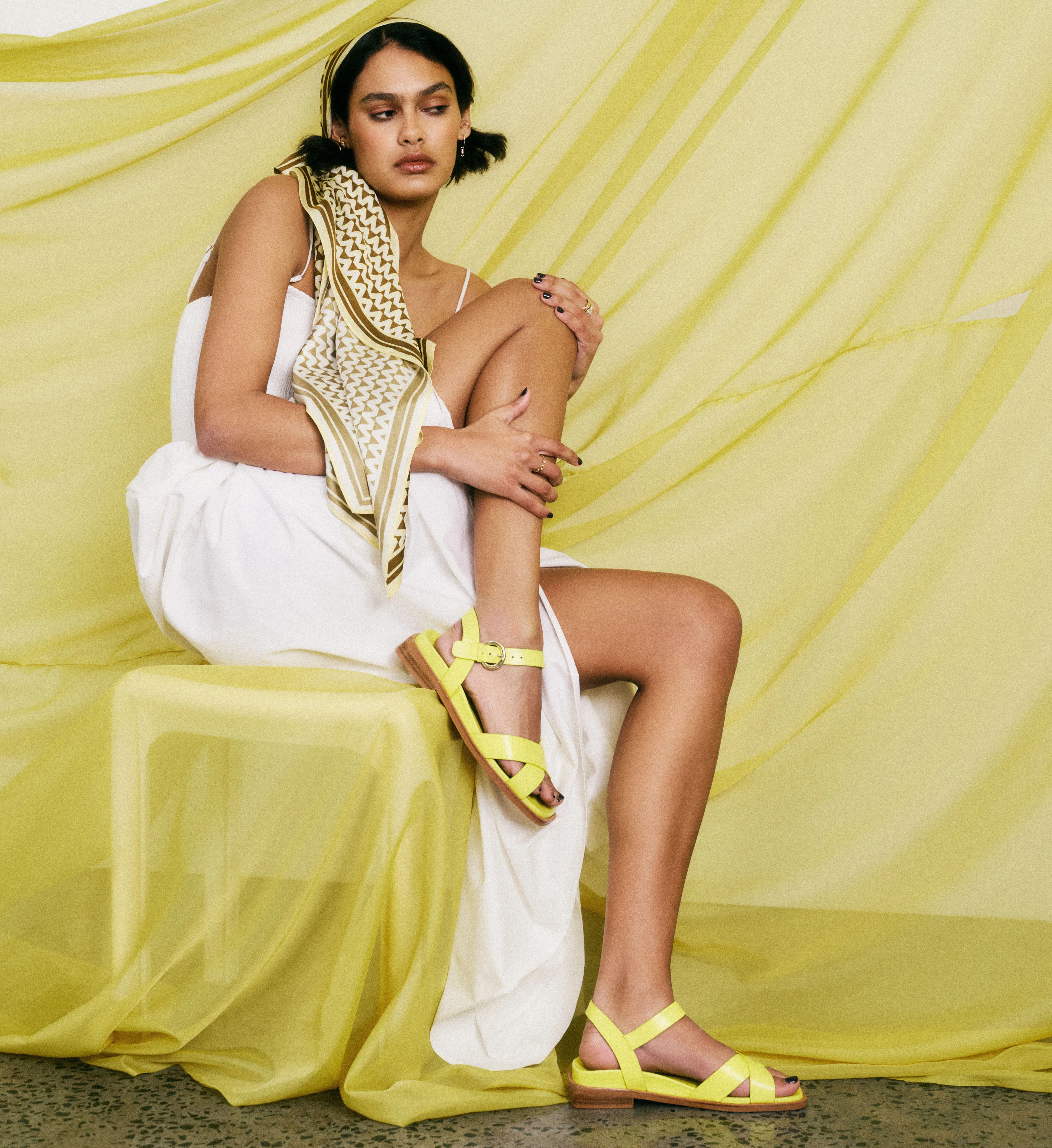 Tyrannulet Citrus Yellow Leather Sandals