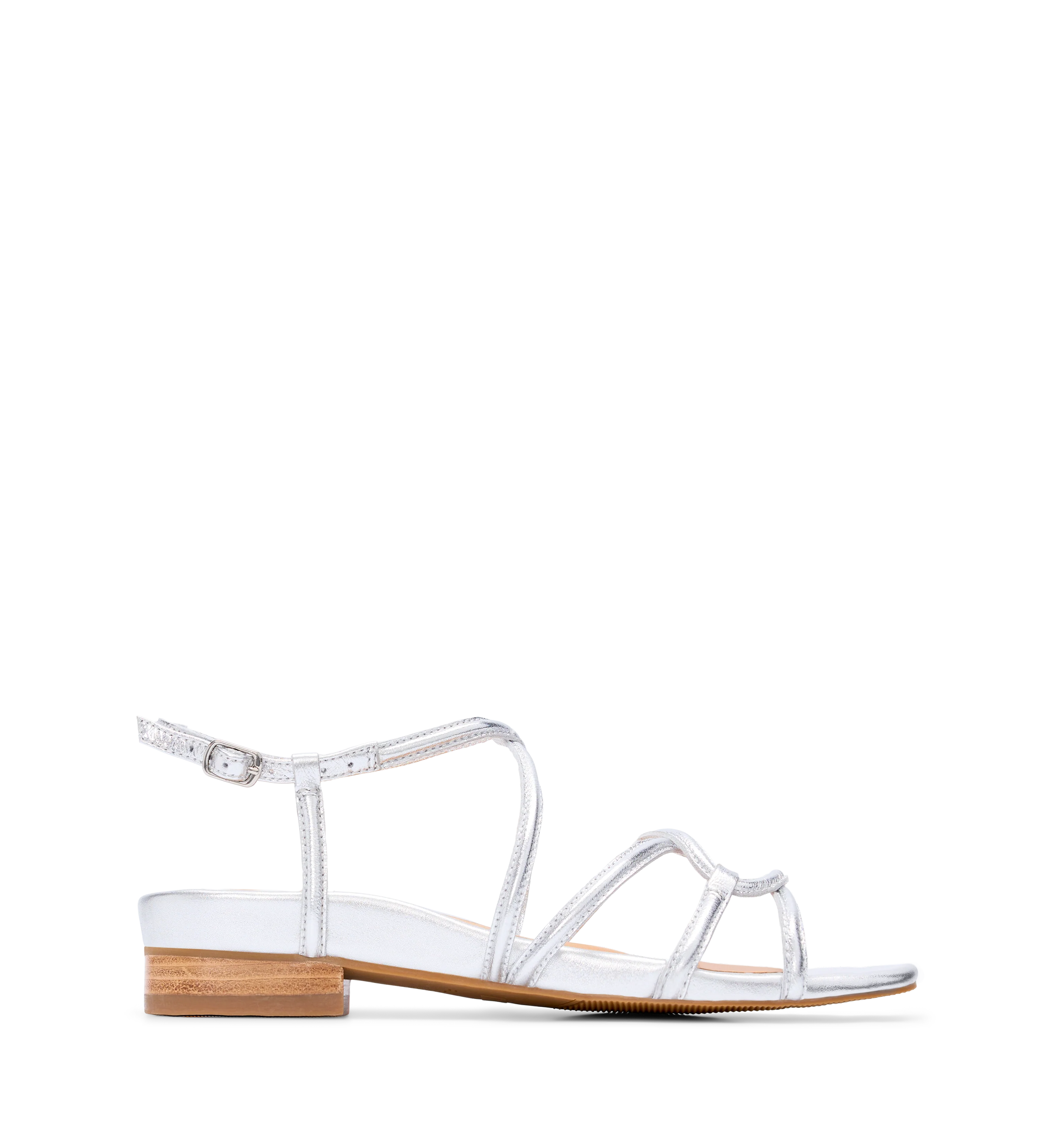 Sungrebe Silver Leather Sandals