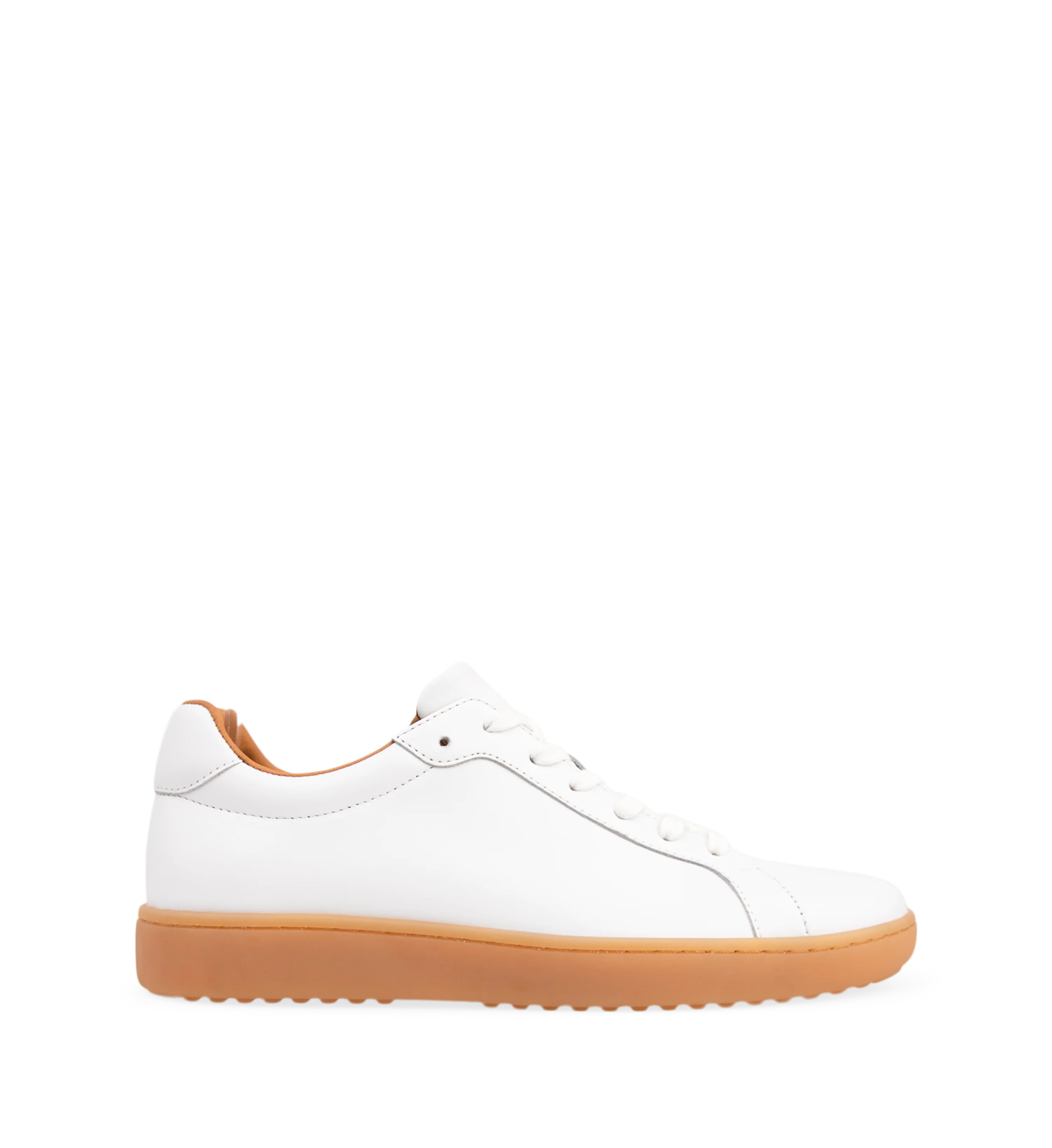 Sialia White Leather & Gum Sole Sneakers